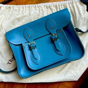 The Cambridge Satchel Company Classic Leather Satchel Crossbody in Blue